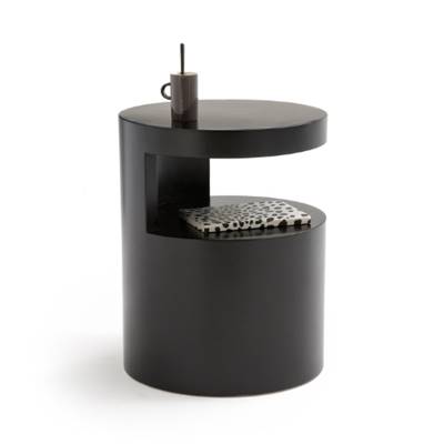 Spring table de chevet cylindrique noir