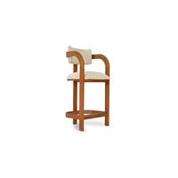 Many tabouret de bar bois de chêne et beige