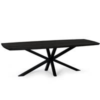 Taalika table à manger rectangulaire en manguier noir et métal 240cm