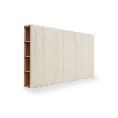 Jédéon tête de lit tissu crème vanille avec rangement