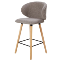 Tiago chaise pour îlot central tissu effet bouclette taupe H65cm