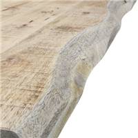 Kanate table à manger 200cm bois de manguier et métal noir bords irréguliers