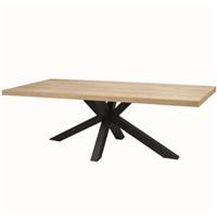 Kanate table à manger 240cm bois de manguier et métal noir bords droits