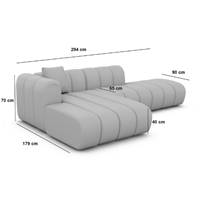 Mazu canapé d'angle gauche en tissu texturé beige