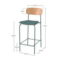 Helda chaise ilot central en tissu bleu canard H65