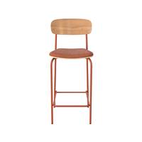 Helda chaise de bar métal et tissu terracotta
