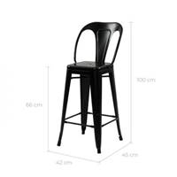 Lix tabouret mi-hauteur en métal noir