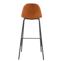 Vladi chaise de bar vintage en cuir synthétique camel H75