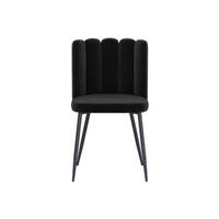 Lisboa chaise en velours noir et métal noir