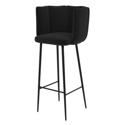 Lisboa chaise de bar en velours noir H75