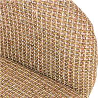 Lucy chaise de bureau à roulettes rotative en tissu tweed jaune et laiton