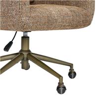 Marius chaise de bureau rotative à roulettes en tissu tweed marron caramel