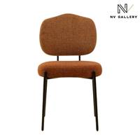 Breka chaise en tissu tweed orange miami rouge brique pied noir
