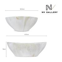 Orlane vasque de lavabo ronde céramique effet marbre