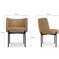 Gilo chaise en tissu tweed jaune sable