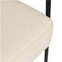 Borry tabouret de bar tissu bouclé blanc et métal noir H78