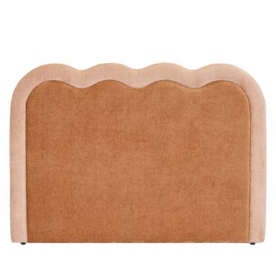 Orlane tête de lit 185cm en tissu peluche marron et rose
