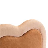 Orlane tête de lit 185cm en tissu peluche marron et rose