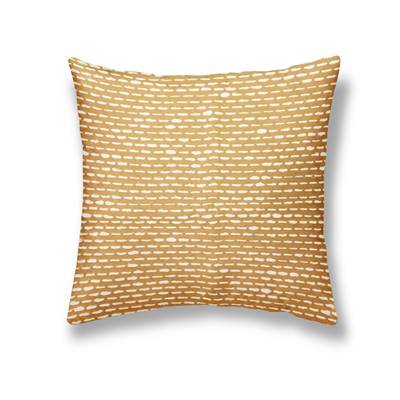 Chik coussin carré 40x40 coton jaune et tirets blancs