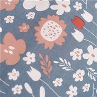 Sunshine parure de lit 220x240 coton imprimé fleurs bleues et roses 12.2