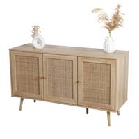 Bali buffet 3 portes bois et rotin L120cm
