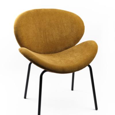 Cozy fauteuil en velours côtelé jaune