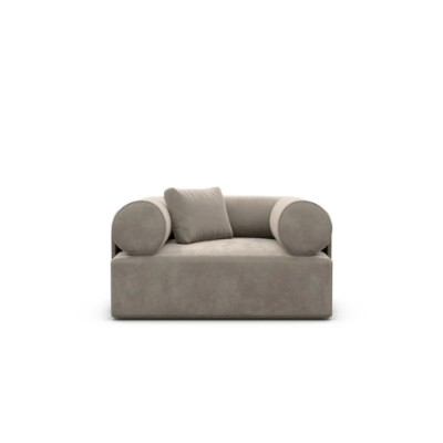 Anicipri fauteuil en velours beige foncé