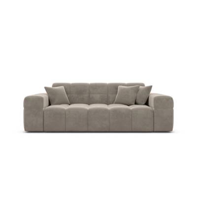 Lodce canapé 2 places en velours beige foncé