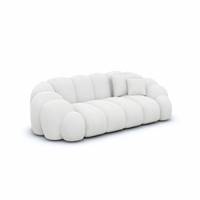 Dolban canapé 2 places en tissu texturé blanc