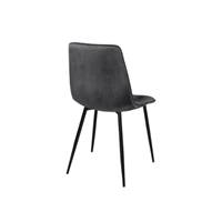 Milla chaise en velours gris foncé effet matelassé