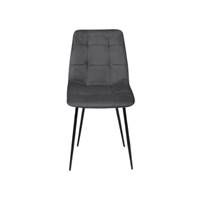 Milla chaise en velours gris fonc effet matelass