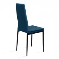 Beata chaise en velours bleu dossier haut
