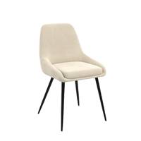 Elena chaise en velours crème et métal noir
