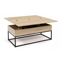 Misou table basse relevable dépliante métal et bois