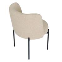 Gilo chaise en tissu beige sésame et métal noir