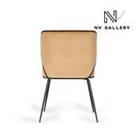 Valo chaise en velours camel et métal noir