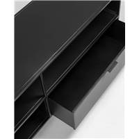 Sotice meuble TV 1 porte et 1 tiroir en métal fini noire