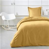 Essential drap housse 90x190 23cm coton ocre
