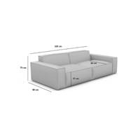 Beluga canapé 3 places tissu texturé blanc