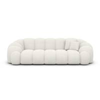 Dolban canapé 3 places en tissu texturé blanc
