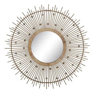 Ange grand miroir bambou naturel