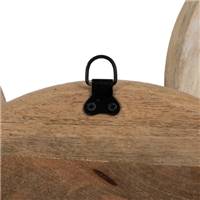 Leana décoration murale 6 ronds blancs et bois de manguier gravés