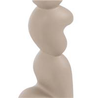 Altéra lampadaire en résine forme oragnique crème et abat-jour lin H128cm