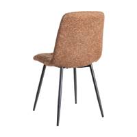 Mantis chaise matelassée marbrée en tissu ocre pieds métal