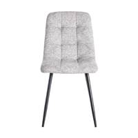 Mantis chaise matelassée marbrée en tissu gris/blanc pieds métal