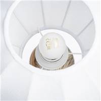 Sorella lampe de table céramique effet marbre beige et abat-jour tissu blanc