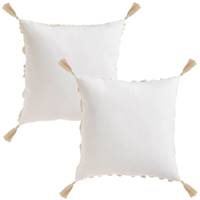 Bali coussin en polycoton géométrique écru 45x45cm