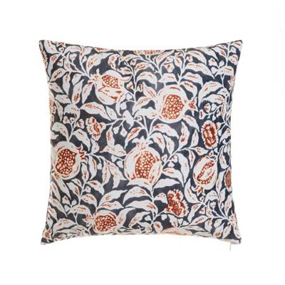 Wing coussin velours imprimé carreaux grenade 45x45