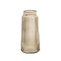 Bouteilla vase en verre fumé et laiton