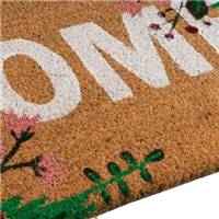 Aume tapis en fibre de coco HOME et fleurs 60x40cm